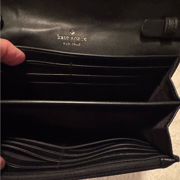 Kate Spade Harlow Black Leather Wallet On A String Crossbody Like New! - Picture 8 of 14